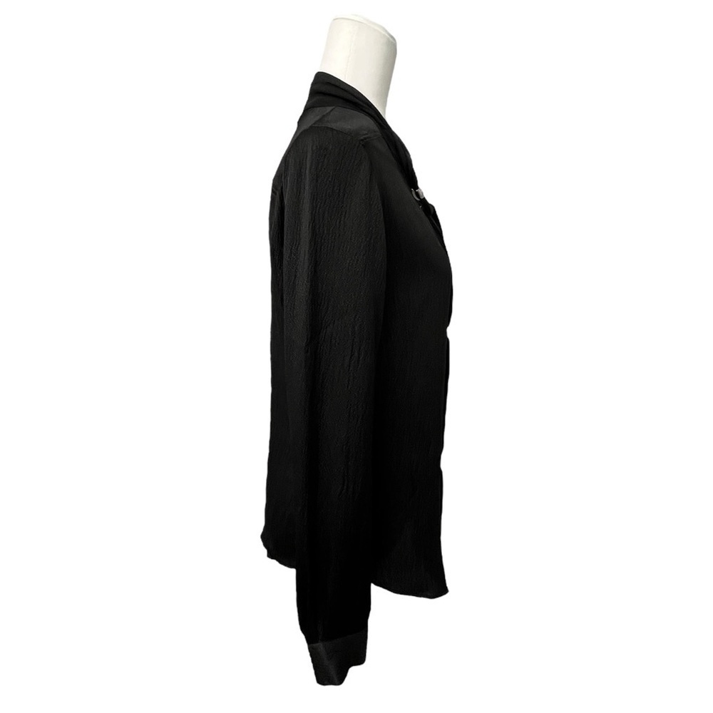 Roberto Cavalli Black Silk Blouse with Tie Detail - Picture 5 of 14